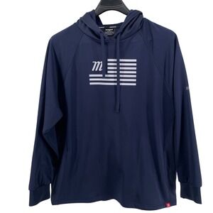 Marucci Performance Hoodie Mens XXL Blue Flag Logo Baseball Training Pullover